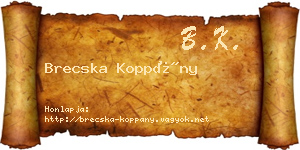 Brecska Koppány névjegykártya